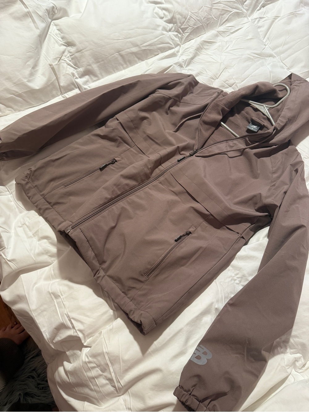 New Balance Brown Hooded Softshell Jacket